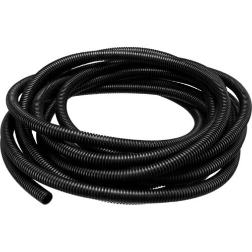 Uxcell 5M/6M/7M Length 13mm Outside Dia Black Flexible Bellow Hose Corrugated Conduit Cable Tube Tubing Pipe for Electric Wiring