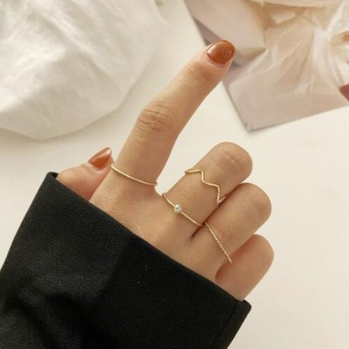 Vintage Gold Round Index Finger Ring Set Women Boho Rings Fashion Charm Geometric Sweet Romantic Girl Wedding Jewelry Lover Gift