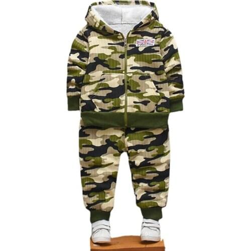 Boys Winter Clothes Tracksuit 2PCS Camouflage coat + pants warm Outfits Teen Kids Baby Boys Set Vetement Enfant Garcon