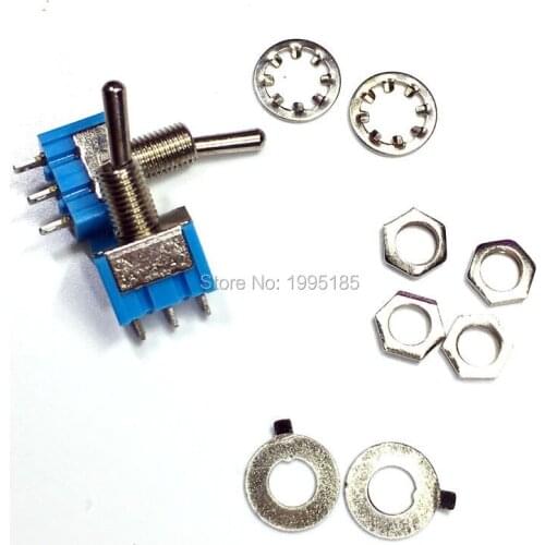 10PCS Mini 3A/6A 250V/125V SPDT MTS-102 3 Pin 2 Position On-on Toggle Switches Practic