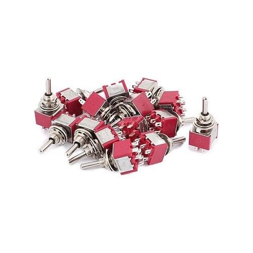 15 Pcs 250VAC 2A 125VAC 5A 6 Terminals DPDT ON/OFF/ON Momentary Toggle Switch