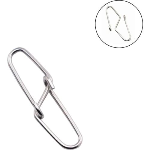 20pcs Doble Lock Fishing Safety Snaps Fish Bait Connector Pin Hook Lock Lure Line Swivels Rolling Solid Bearing Rings Fish Tool