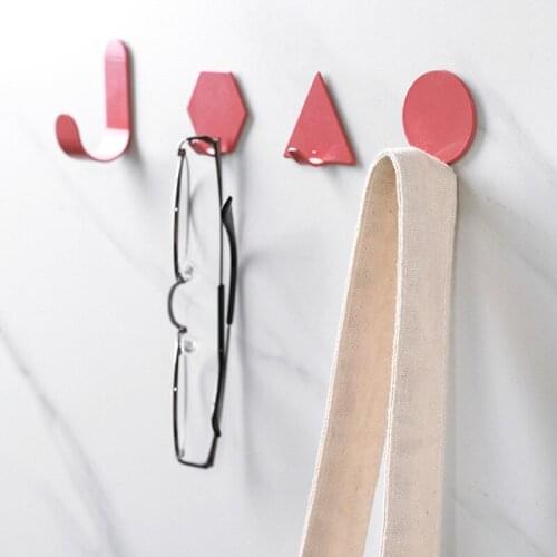 Iron Hanging Hook Durable Wall Hook Adhesive Key Hanger Bag Holder Organizer Portable Hooks for Hanging Towel Wall Decor 4pcs