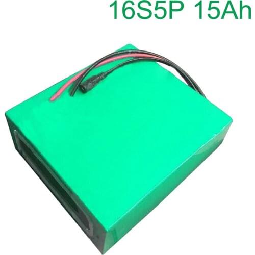 60V 15Ah 16S5P 18650 Li-ion Battery electric two Three wheeled motorcycle bicycle ebike 200*165*70mm