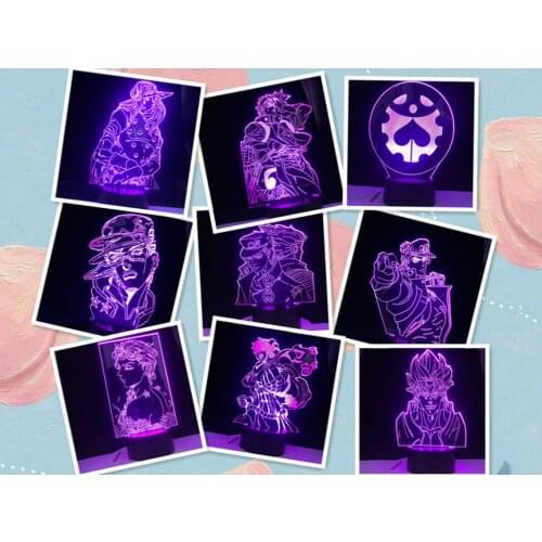 JoJo Bizarre Adventure Anime Figure Acrylic Night Lamp for Bedroom Decor Light Touch Sensor Colorful Table Led Night Light