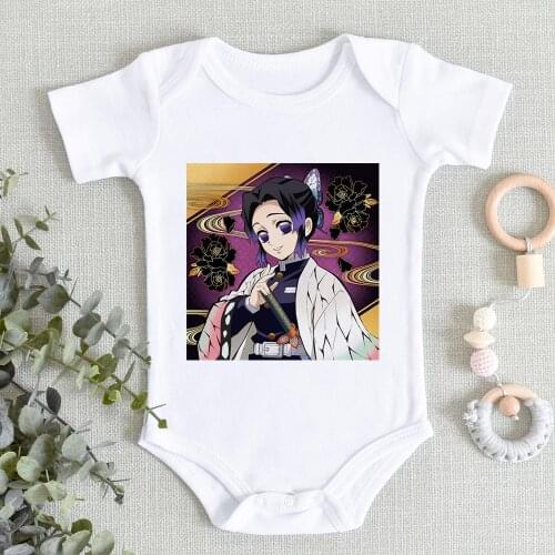 Anime Baby Boy Clothes Demon Slayer Print Newborn Baby Girl Bodysuit Fashion Cool Infant Clothing Demon Fit Wholesale Romper