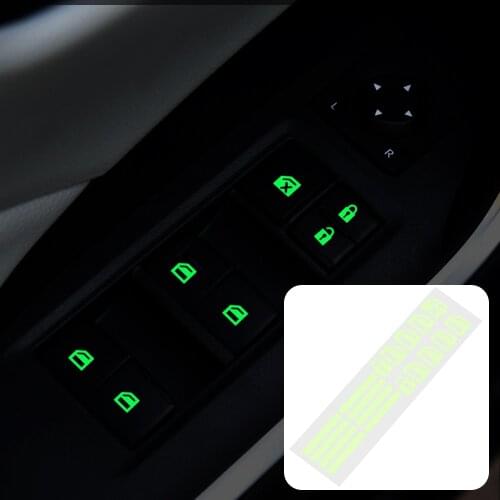 Car Door Window Luminous Button Sticker Car Accessories For Hyundai Solaris 2 Elantra i30 i35 i40 Tucson Kona Azera
