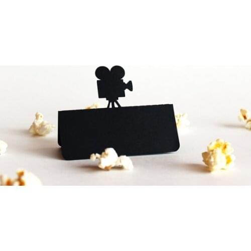 Black Movie Camera Place Cards birthday party Wedding bridal shower banquet Seating escort Card, Reception number marker