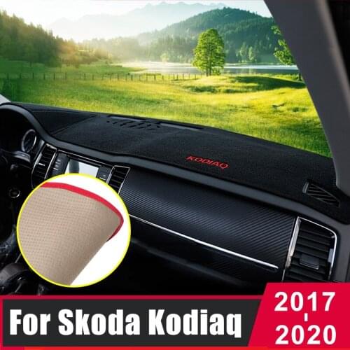 For Skoda Kodiaq 2017 2018 2019 2020 Car Dashboard Cover Mat Sun Shade Pad Instrument Panel Carpets Accessories