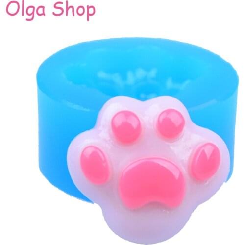 DYL204 Dog Pawprint Flexible Silicone Push Mold 24mm - Polymer Clay Sugarcraft Miniature Food Mould, Jewelry Mould Food Safe