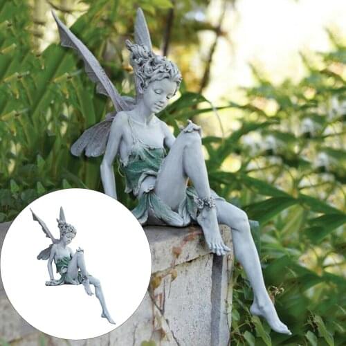Fairy Statue 7x3x6inch Figurine Home Shelf Patio Sculpture Landscaping Craft