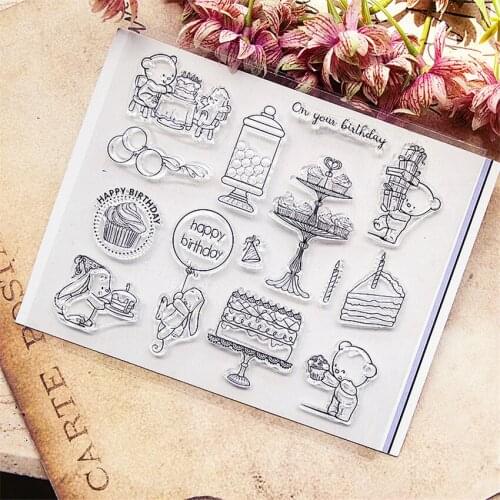 Hot sale cake Transparent Clear Stamps / Silicone Seals Roller Stamp for DIY scrapbooking photo album/Card Making