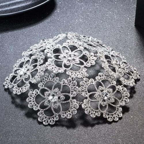 Mingli Tengda Bride Headwear Korean Rhinestone Glass Formal Hat Marry Flower Formal Hat Glass Wedding Dress Bride Hair Decorate