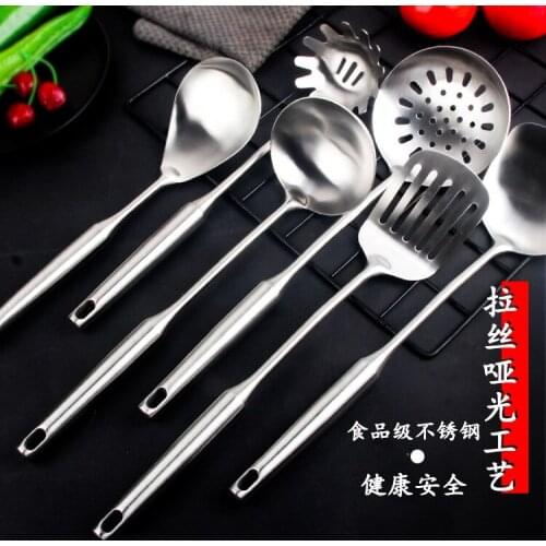 Stainless Steel Cooking Tools Fried Shovel Soup Spoon Spaghetti Spoon Rice Scoop long Handle Kitchenware High Quality