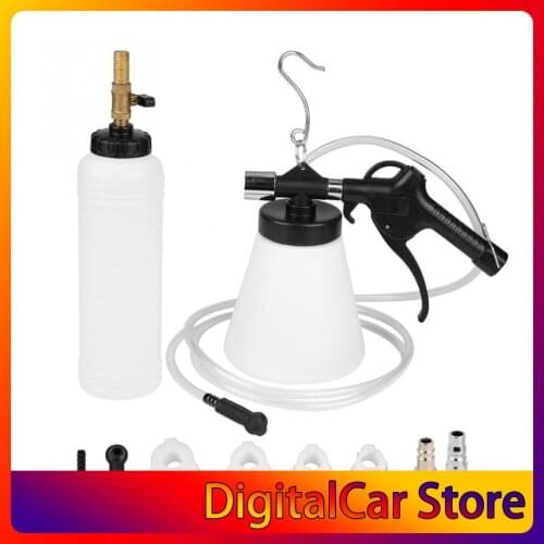 Pneumatic Air Brake Bleeder Kit Plastic Clutch Vacuum Bleeding Extractor Fluid Fill Change Machine Double Pot 10 Pieces Set