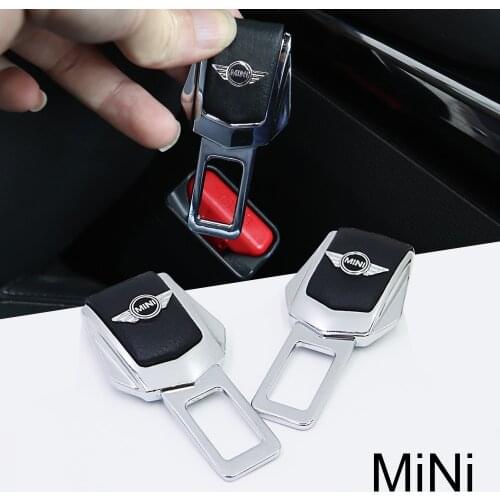 Metallic leather Car seat belt button car accessories for coopers accessories R56 R50 R51 R52 R53 R52 R55 R57 r58 r59 R60
