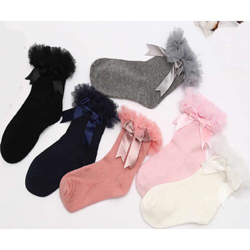 2019 fashion socks Kids Comfortable warm socks Girls combed cotton Short Socks Cotton Infan Ruffle Frilly Trim Ankle foot wear