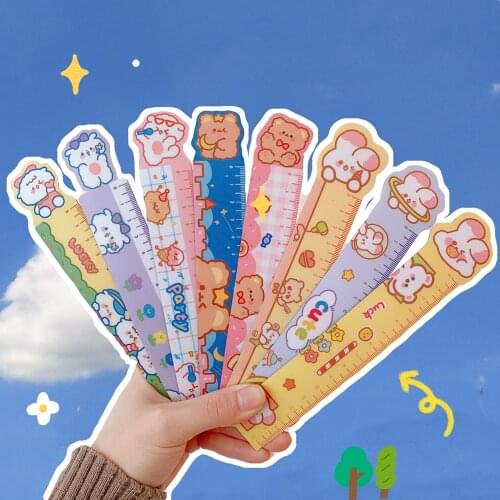 Yisuremia 1PC Kawaii Cute Cat‘s Paw Multifunction Wood Cat Ruler Bookmark Study Drawing Tool Kids Gift School Stationery Supplie