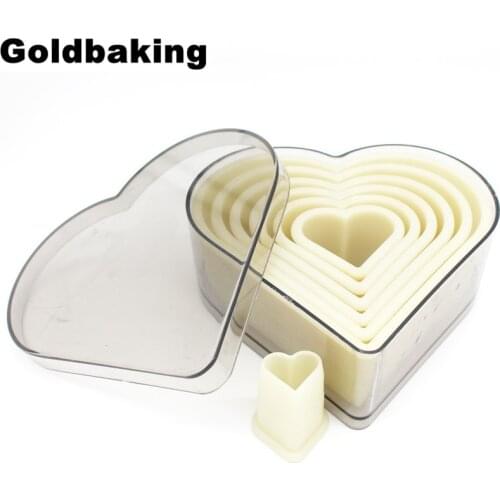 7 Pieces Heart Cookie Cutter Set Biscuit Cutter Mold Nylon Moulds