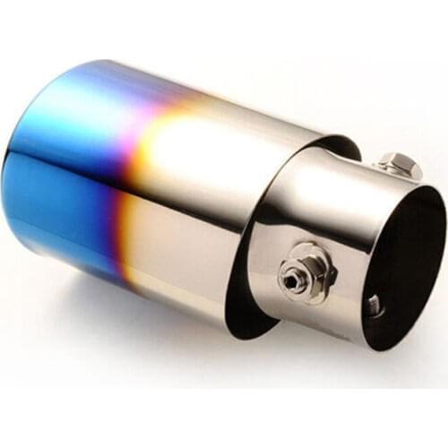 Exhaust Tip 81mm Outlet 136mm Length, Stainless Steel, Burnt Blue Exhaust Tailpipe Car Muffler Tip Decoration
