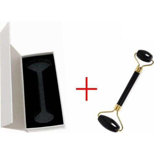 Natural Black Obsidian Face Roller,Stone facial roller Massage Stick for Face,Neck and Eye,Skincare Ice Roller,with Gift Case