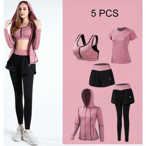 New 2/3/4/5Pcs women Sports Yoga Set Womens Sportswear High quality yoga clothing Running Gym Sportswear