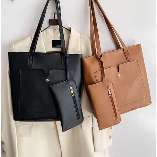 Womens 2020 Autumn/winter New Purchases and Handbags Wild Retro Bucket Bag Two-piece Female Handbag Shoulder Bag