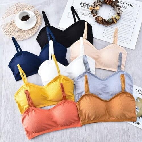 New threaded tube top girl beautiful back wrapped chest sexy camisole without steel ring bottoming underwear girls training bra