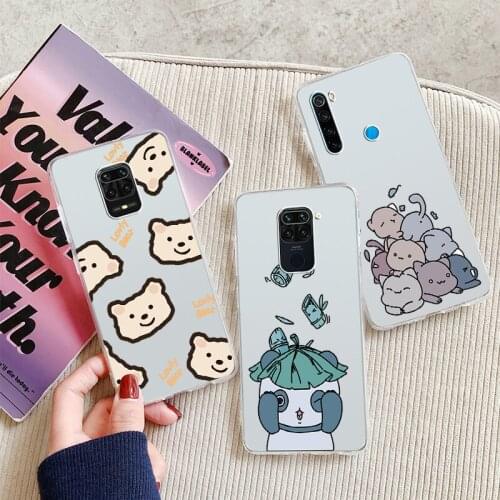 New Cartoon Bear Panda Transparent Soft Phone Case For Huawei P40 P30 P20 Mate 10 20 30 40 Pro lite Plus P smart 2019 2020 TPU