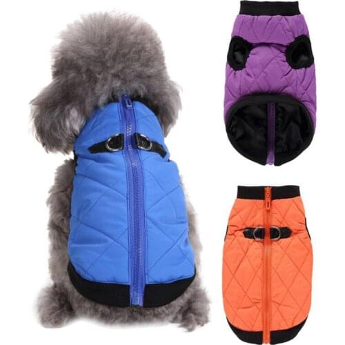 Pet Clothes Winter Jacket Coat With Zipper Warm Dog Clothes Leisure Jacket Clothes For Pet Dogs Cat Outdoor Coats