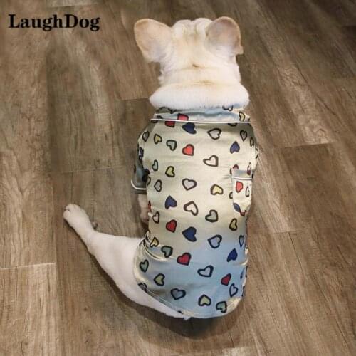 Spring Summer Cooling Dog Clothes Love Print Two-Legged Shirt For Small Medium Large Dogs French Bulldog Chihuahua Casual Wear