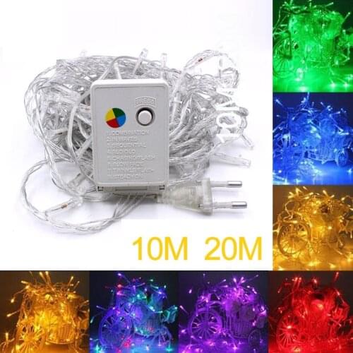 Christmas String Light 1M 2M 5M 10M Silver Wire Fairy Lights for Xmas Garland Home Wedding Party Powered By 3AA / CR2032 Battery