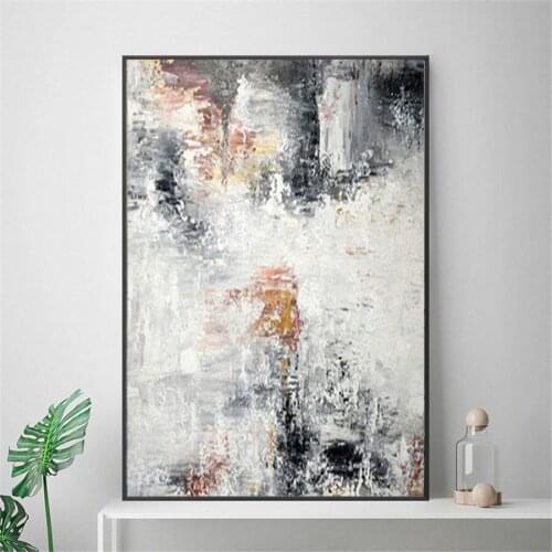 Hand Painted Large Canvas Painting Vertical Modern Art Minimal Painting Canvas Wall Art Original Painting Black White Home Decor