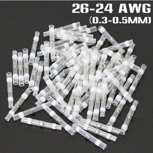 Solder Seal Wire Connectors Waterproof Heat Shrink Butt Connectors Electrical Wire Terminals Marine Insulated Butt Splices Solde