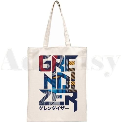 Grandizer Japan Robot Anime Goldorak Goldrake Handbags Shoulder Bags Casual Shopping Girls Handbag Women Elegant Canvas Bag