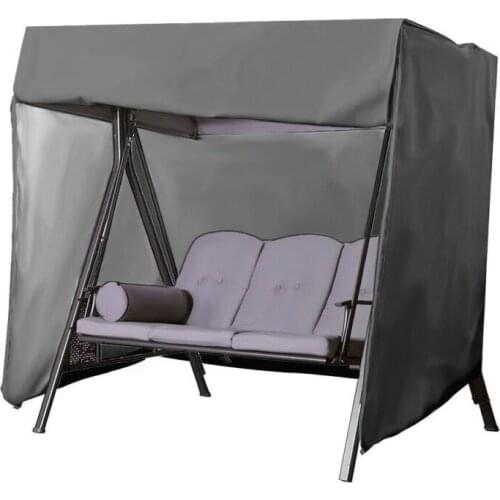 Waterproof Garden Swing Seat Cover Patio Outdoor Furniture 2/3 Seat Hammock Cover UV Protect Black Sunshade Canopy