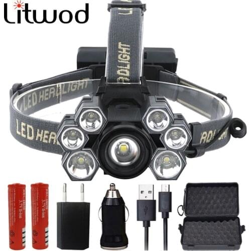 Z20 Litwod 4101 7 Led Headlamp 3*XML T6+4*XPE led Headlight zoom head lamp flashlight Head Light Torch lanterna For Camping