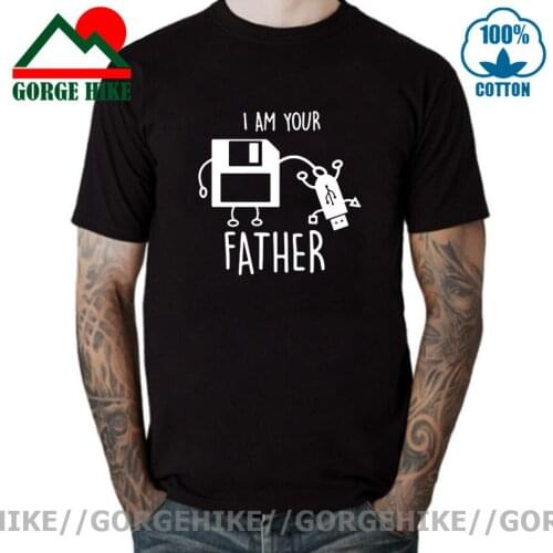 Funny Computer T-shirt USB and Floppy Disk I'm Your Father Interesting T shirt Casual Cotton Tshirt Men Women Unisex Camisetas
