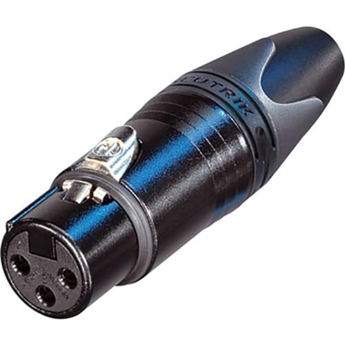 1pcs Switzerland Neutrik NC3FXX-B 3 pole XLR female cable connector with black metal housing and gold contacts