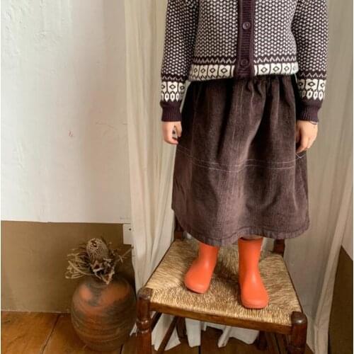 2021 Wholesale New Girls Corduroy Skirt Autumn Cotton Fashion Girls Skirts 2-7 years CO770