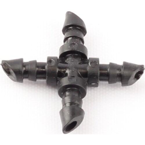 300pcs 4/7mm New Barbed Straight Cross Connector Four Way Water Hose Splitters Garden Irrigation System Soft Water Pipe Fittings