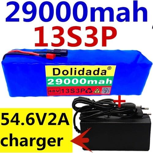 48v lithium ion battery 48v 29Ah 29000mah 500w 13S3P Lithium ion Battery Pack For 54.6v E-bike Electric bicycle Scooter +Charger