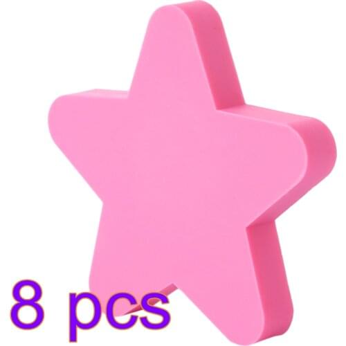8 pcs Cartoon Star Door Cabinet Knob PVC Haplopore Drawer Pull Handle - Pink/Blue/Yellow