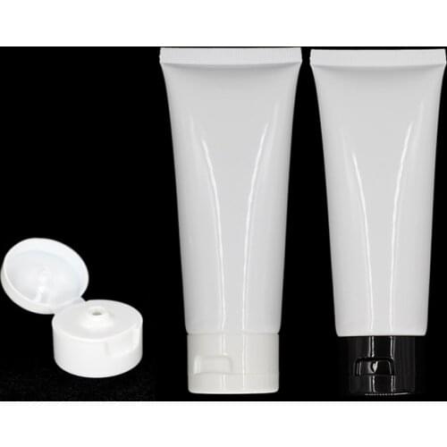 80ML Sunscreen scream Tube, 80G vwhite Cream Tube with white or black screw flip lid, Cosmetic Sample Tube for eye cream
