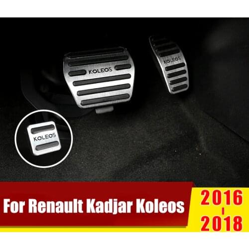 Aluminum alloy Car Accelerator Gas Pedal Brake Pedals Cover Non Slip Pad AT For Renault Kadjar Koleos 2016 2017 2018 Accessories