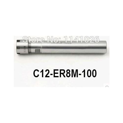 Free Shipping C12 ER8M 100L Collet Chuck Holder 100MM Extension Straight Shank for ER8 Collet with ER8M Nut