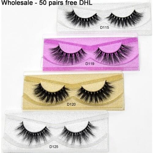 Free DHL 50 pairs 3D Real Mink Lashes Wholesale High Quanlity Handmade Mink Eyelashes Glitter Packaging 48 Styles Makeup Lashes