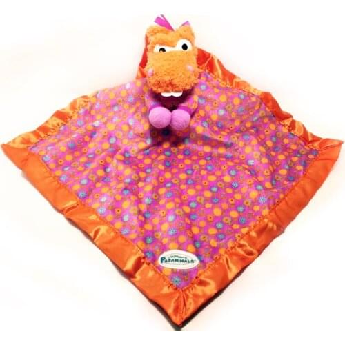 Free shipping Plush children holiday gifts baby supplies newborn Super soft plush and satin Floral pony orange side calf towel