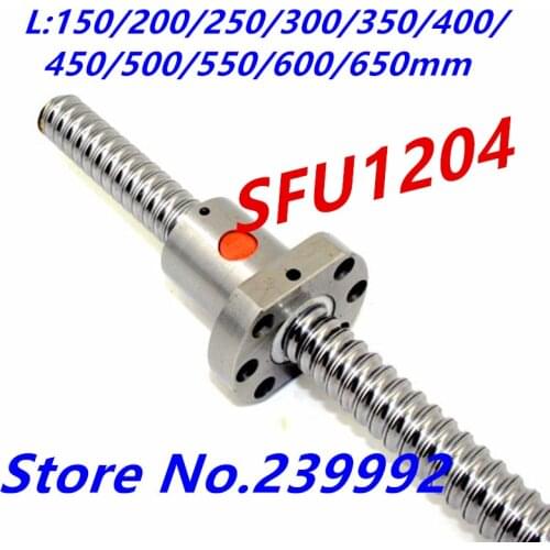 NO END machined SFU1204 150 200 250 300 350 400 450 500 550 600 650 mm cold roller ball screw with 1204 single ball nut