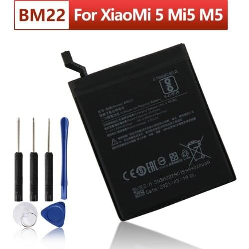 Original XIAOMI BM22 Replacement Battery For XiaoMi 5 Mi5 M5 Prime Authentic Phone Batteries 2910mAh